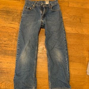 LEVI/'s blue jeans size 26 x 26.5 Loose Straight 569 red tab jeans 12 reg